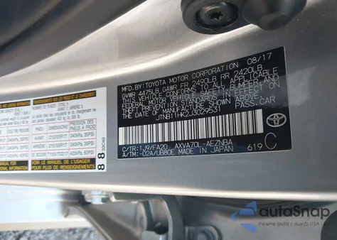 2018 Toyota Camry Le z USA, uszkodzony, nr VIN JTNB11HK2J3029531